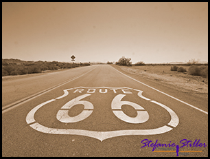 Route 66 Zeichen auf dem Highway