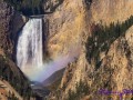 Regenbogen in Gicht der Lowser Falls im Grand Canyon of Yellowstone